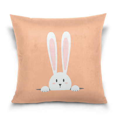 

ALAZA Throw Pillow Cover 16 X 16 inch Christmas Gift Cushion Cover with Easter Rabbit Printed Pillowcase