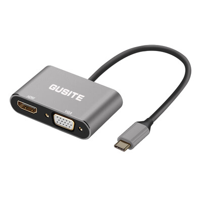 

GUSITE type-c docking station to HDMI VGA adapter data cable MacBook Huawei matebook millet this universal projector TV