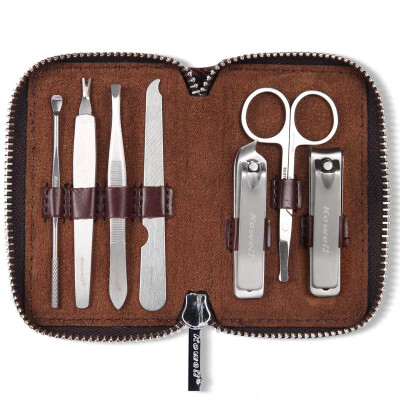 

Korea Kowell Han Kewei Stainless Steel Nail Clipper Set Splash Nail Clip Personal Care Repair Capacity Combination 7 Piece Set KB703 Dark Brown