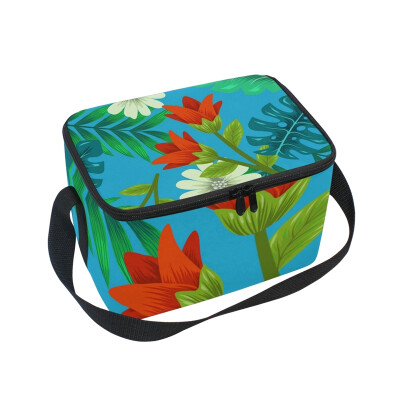 

ALAZA Lunch Box Insulated Lunch Bag Large Cooler Summer Flower Tote Bag