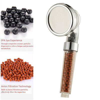 

Shower Head 300 High Turbo Pressure 40 Water Saving Laser Ionic 3 Filters