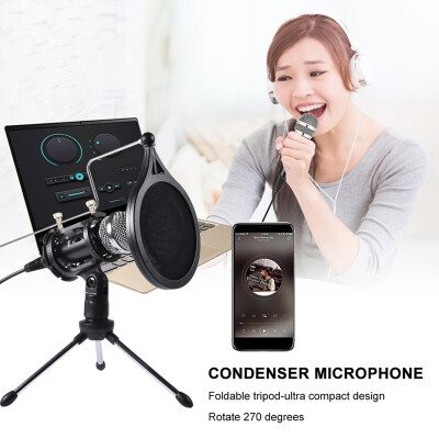 

Computer Condenser Microphone with Stand for Android Phone PC Microphone 35mm Jack Microfone Karaoke Mic