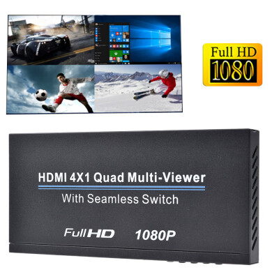 

Willstar HDMI 4X1 Quad Multi-Viewer 1080P 4 in 1 Out HDMI Screen Splitter with Sound Switch 5 Modes Seamless Switch