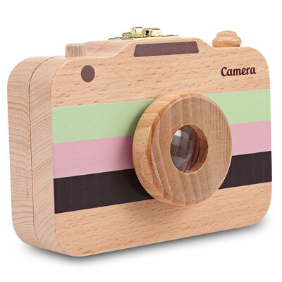

Children Wooden Camera Shape Deciduous Tooth Storage Box Organizer