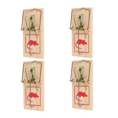 

Willstar 4PCS Wooden Mouse Traps Classic Rat Rodent Control Traditional Catch Trap