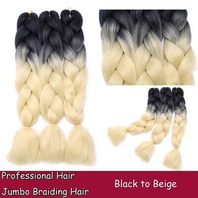 

24 Inches Braiding Hair Ombre for crochet Hair Weave with Synthetic&Twist Braiding Hair Extensions Dark black 100gpc