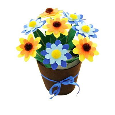 

Flower Pots Home Office Decorative Colorful Craft Cloth Sewing DIY Kit Nonwoven Potted Plant DIY