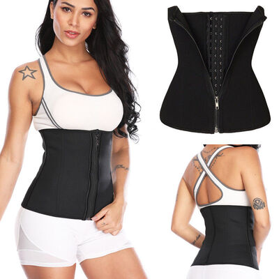 

SLIMBELLE Women Waist Trainer Neoprene Belt ZipperHooks Body Shaper Corset Girdle Slim Ultra Tummy Control