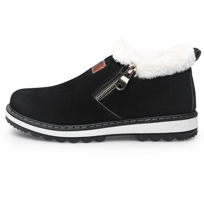

Fashion Black Mens Boots Designer Winter Shoes Men Warm Short Plush Casual Fur Boots Men 2018 New Keep Warm Winter Male Boots