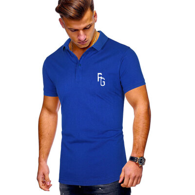 

T-Shirts Men Outdoor Sports Cotton Polo Shirts Collar Slim Fit Short Sleeve