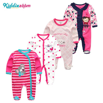 

Kiddiezoom 4PCS Newborn 0-12M Baby Boys Clothes 100Cotton Rompers Clothing Sets Babywear Bodysuits Baby Girls Clothes Outwear