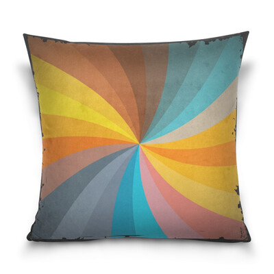 

ALAZA 16 X 16 inch Pillow Case Decorative Cushion Cover Spiral Rainbow Pattern Pillowcase