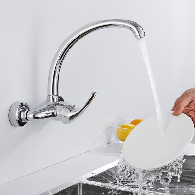 

Wall Mounted Kitchen Sink Faucet Mixer Cold And Hot Water Mixer Tap Single Handle Swivel Spout Kitchen Water Sink Mixer Faucets