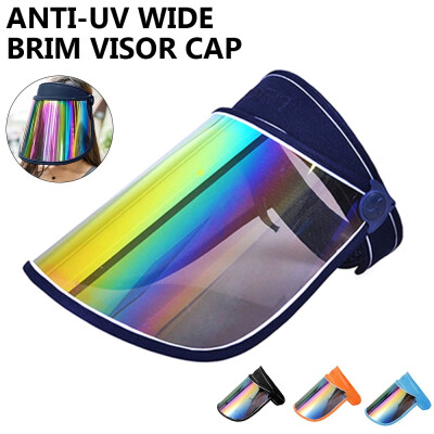 

Unisex Summer Wide Brim UV Protection Sun Visor Headband Face Shield Hat Rotation Cap