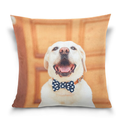 

ALAZA Throw Pillow Case Decorative Pillow Covers 16 X 16 inch Dog With Bow Tie Pattern Pillowcase