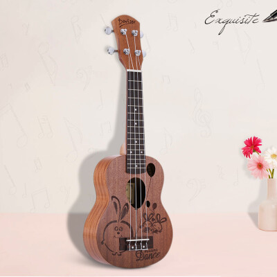 

21" Mini Sapele Ukelele Rosewood Fingerboard Mahogany Neck Nylon String Matte Kids Gift