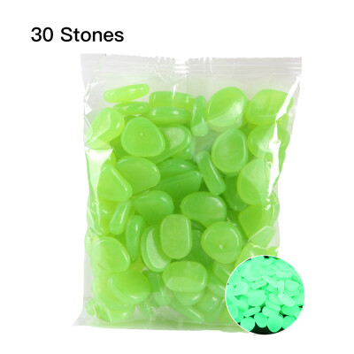 

30pcsBag Luminous Pebbles Stones Home Fish Tank Outdoor Decor Garden Walkway Glow in the Dark