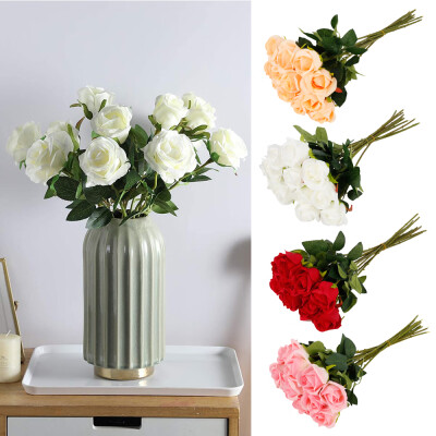 

Willstar Artificial Roses Flower Real Touch Silk Flower Home Wedding Bride Bouquet Decor