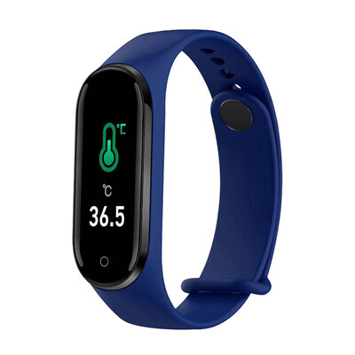 

New M4pro Color Screen Smart Bracelet Temperature Measurement Blood Pressure Heart Rate Health Monitoring Sports Waterproof