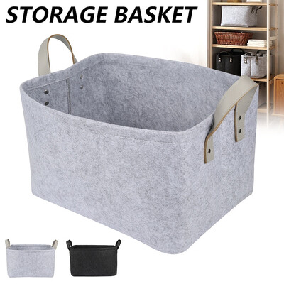 

Household Felt Storage Basket Foldable with Handle Clothes Basket Home Debris Storage Basket