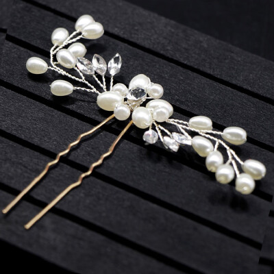 

Wedding Bridal Bridesmaid Headdress Pearls Hair Clips Pins Headpiece Accessories