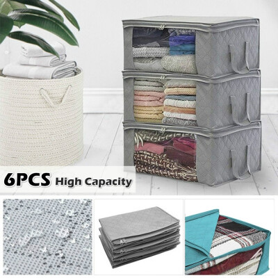 

63PCS High Capacity Foldable Organizer Bags Portable Anti-dust Wardrobe Clothes Quilt Blanket Home Storage Box