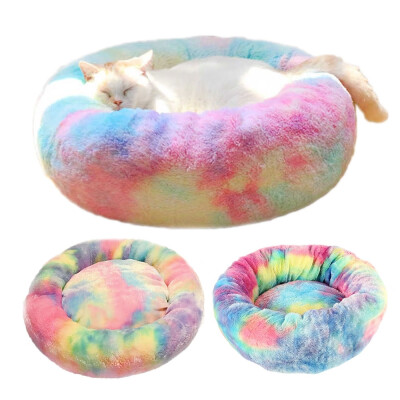 

1 Pc Colorful Deep Sleep Pet Nest Heat Dissipation Fabric Washable Plush Pet Bed