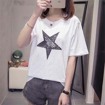 

JOY OF JOY Jingdong Womens 2019 Summer New Womens Loose Joker Short Sleeve T-Shirt Womens Bamboo Cotton JWTD191465 White XL