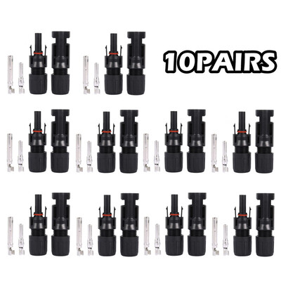

10pcs MC4 Terminales Electricos Para Cable Solar Photovoltaic Connectors Waterproof Insulated Tinned Copper Wire Cable Terminals