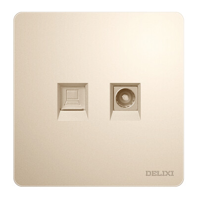 

Delixi DELIXI switch socket panel cable TV computer socket champagne gold flat flat board