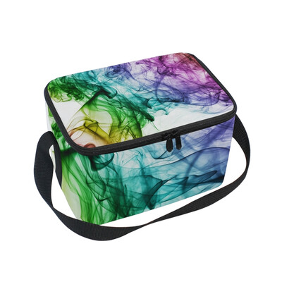 

ALAZA Lunch Box Creative Texture Smoke Insulated Lunch Bag Large Cooler Tote Bagfor Men Women