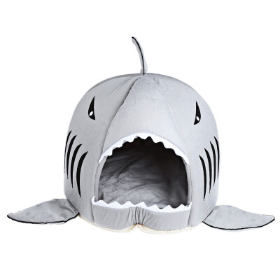 

Lovely Soft Shark Mouth Shape Doghouse Pet Kennel with Cushion