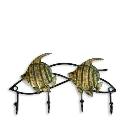 

Tooarts Fish Wall Hook Iron Wall Hanger Set of 4 Decorative Hanging Hooks Screws for Mounting Included