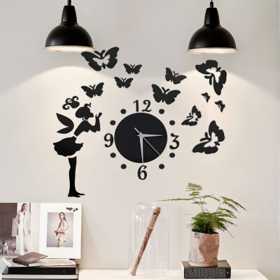 

Willstar Mirror Wall Sticker Clock 3D Decals DIY Living Room Bedroom Mural Home Decor