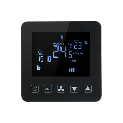 

200-230V Programmable Thermostat Air Conditioner 2-pipe 4-pipe Temperature Controller LCD Touch Screen Air Heating Condition Temp