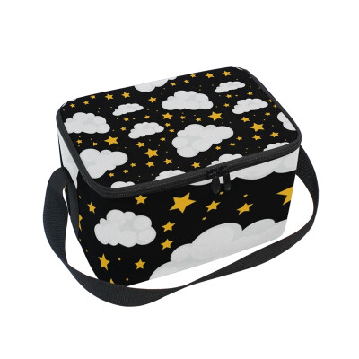 

ALAZA Lunch Box Insulated Cloud And Stars Lunch Bag Large Cooler Tote Bagfor Men Women