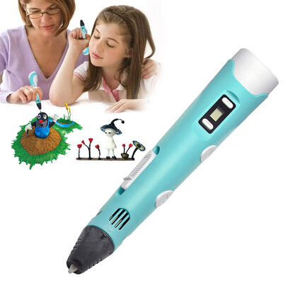 

3D Printing Pen Adjustable Speed & Temperature LED Display ABS Pen Holder with 1 Roll 10m PLA Filament for Drawing Painting Art Cr