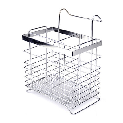 

Stainless Steel Hanging Chopstick Cage Kitchen Supplies Cutlery Storage Tool Can Be Drain Racks