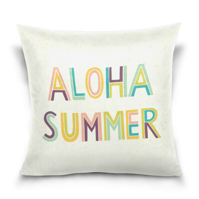 

ALAZA 16 X 16 inch Pillow Case Decorative Cushion Cover Aloha Summer Pattern Pillowcase