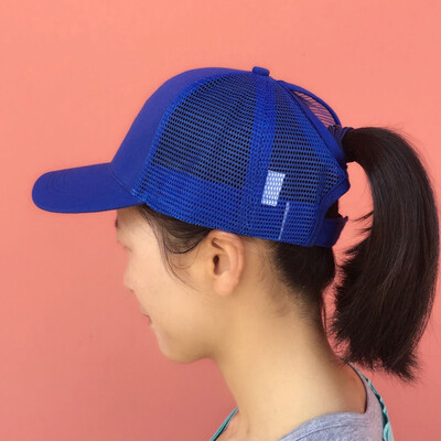 

Men Women Mesh Baseball Cap Ponytail Breathable Adjustable Back Trucker Golf Peaked Hat Headwear