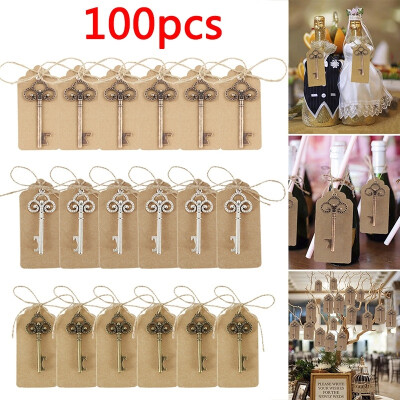 

3050100Pcs Vintage Bottle Opener Wedding Souvenirs Beer Opener Keychain with Paperboard Tag Card Party Supplies