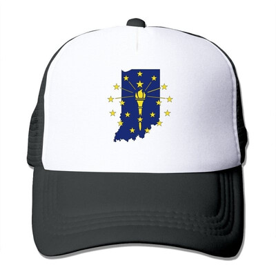 

Flag Map Of Indiana Mesh Unisex Adult- Snapback Trucker Hats