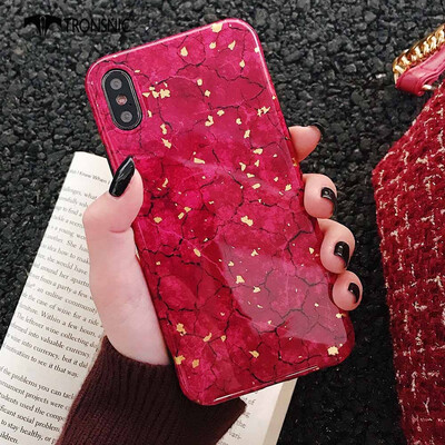

TRONSNIC Glitter Phone Case for iPhone X XS Green Purple Case Gold Foil Red Luxury Cover Fashion