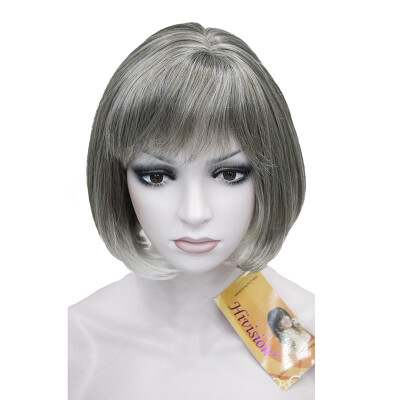 

StrongBeauty Short Black Bob Skin Top with Bangs Full Synthetic Wig COLOUR CHOICES