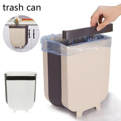 

8L Kitchen Folding Trash Can Wall Mounted Waste Bin Hanging Car Home Living Rubbish Container Waste Dustbin