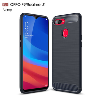 

Goowiiz Phone Case For Oppo Realme U1X1R15XRX17-Neo Fashion Slim Carbon Fiber TPU Soft Silicone Prevent falling