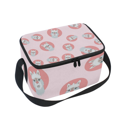 

ALAZA Lunch Box Insulated Lunch Bag Large Cooler Alpaca Pattern Tote Bag