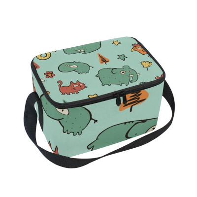 

ALAZA Insulated Lunch Box Little Animals Lunch Bag for Men Women Portable Tote Bag Cooler Bag