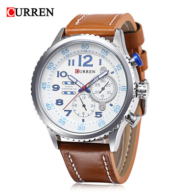 

Curren 8179 Men Quartz Watch Hollow Luminous Pointer 3ATM Wristwatch
