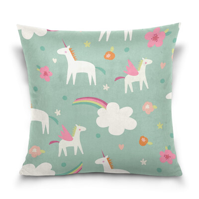 

ALAZA Throw Pillow Cover 16 X 16 inch Christmas Gift Cushion Cover with Unicorn Printed Pillowcase